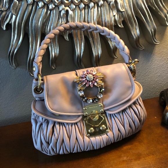 Miu Miu Handbags - Miu Miu (Prada) coveted crystal purse! EUC. pink.